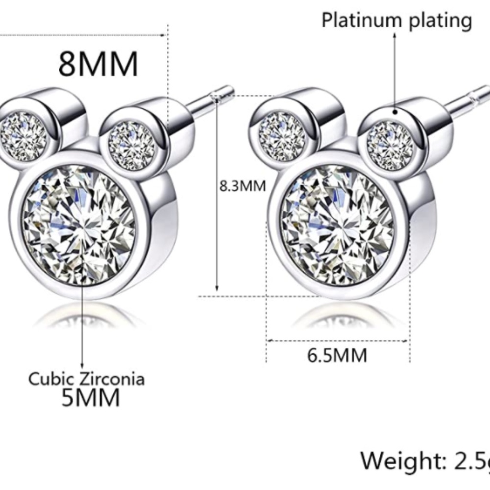 Sterling Silver Mickey Mouse Earrings - Picture 4 of 4